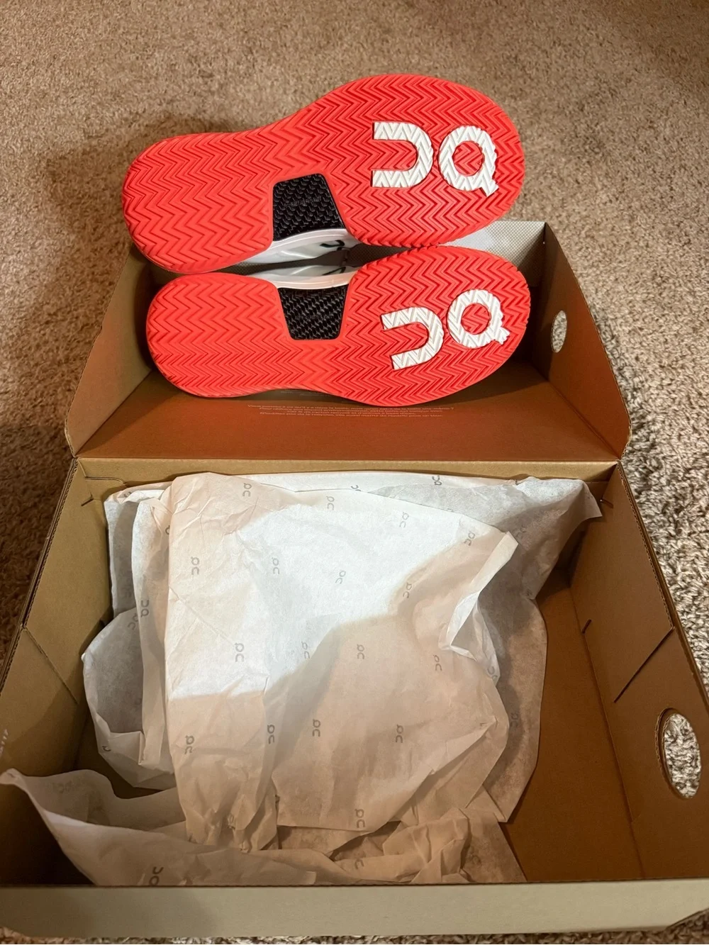 On Cloudnova Lightweight Sneakers in White with Coral Accents
